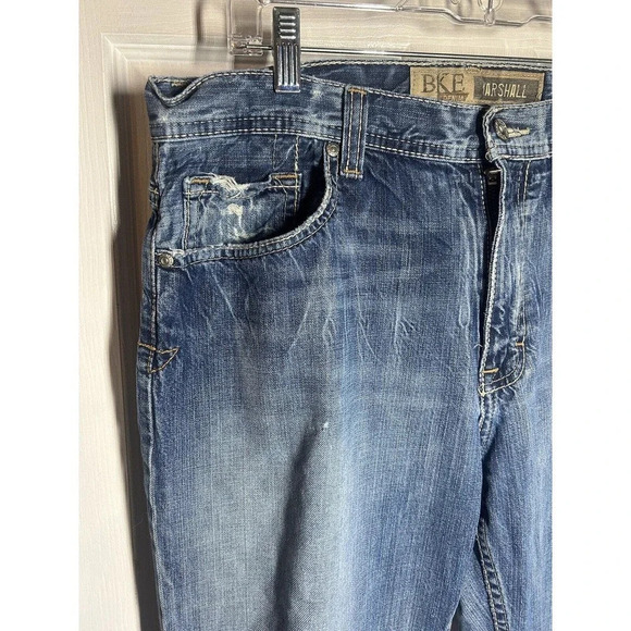 BKE Denim Marshall Mens Distressed Blue Jeans Men’s Size 36 X 32 - Picture 8 of 11